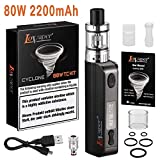 E Zigarette Starter set LoVaper® 60W Box Mod kit, 2200mAh Akku, Top Refill 0.3ohm/2.0ml Verdampfer kopf Tank, TC(Temperaturregelung) Box Mod mit 18650 Integriertem Batterie, E Shisha Ohne liquid Ohne Nikotin (schwarz)